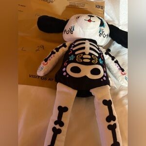 Skeleton Plush Toy with Black and White Design
